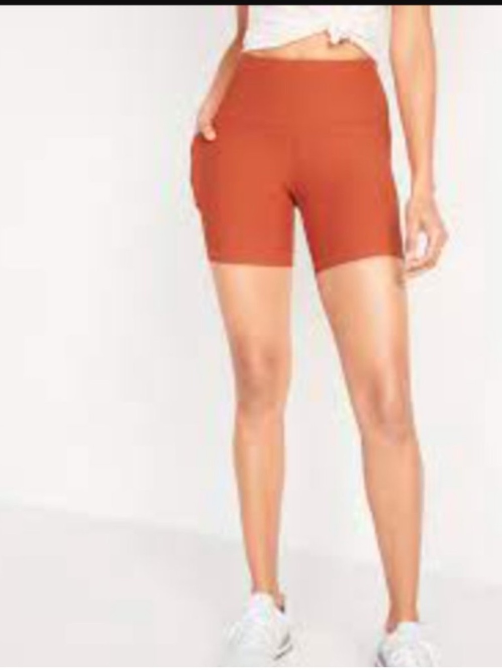 Old Navy Women's PowerSoft High-Rise Rust Biker Shorts